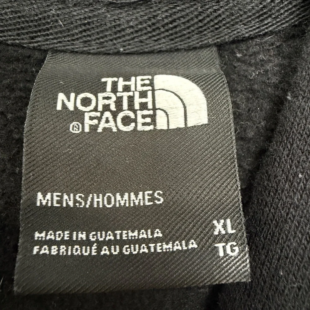 The North Face Mens XL Black White Half Dome Logo Fleece Pullover Hoodie